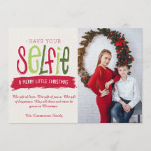 Carte de voeux de Noël Selfie
