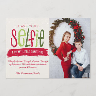 Carte de voeux de Noël Selfie
