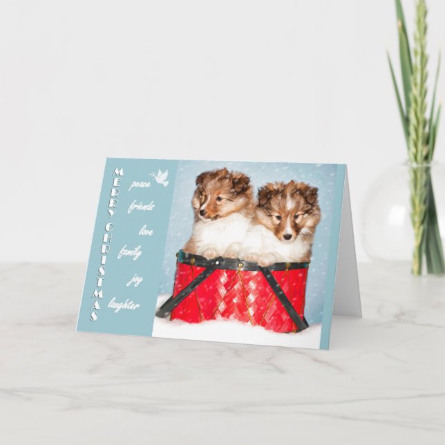 Carte de voeux de Noël Shetland Sheepdog (Devant)