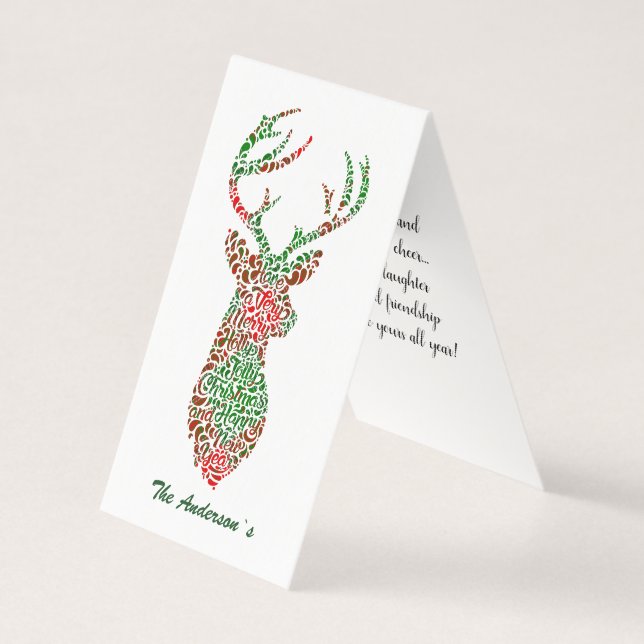 Carte de voeux de Noël simple Reindeer (Front)