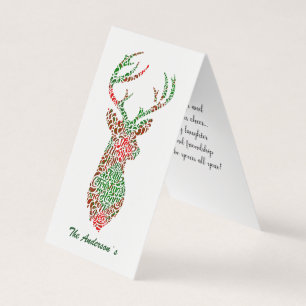 Carte de voeux de Noël simple Reinder