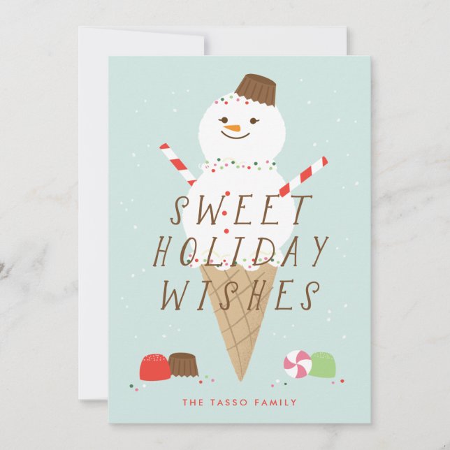 Carte de voeux de Noël Snowcone (Devant)