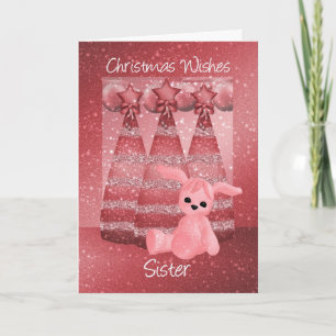 Carte de voeux de Noël Soeur Sparkle Rose