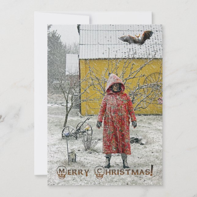 Carte de voeux de Noël super effrayant et amusant  (Devant)