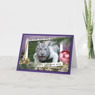 Carte de voeux de Noël Tiger blanc