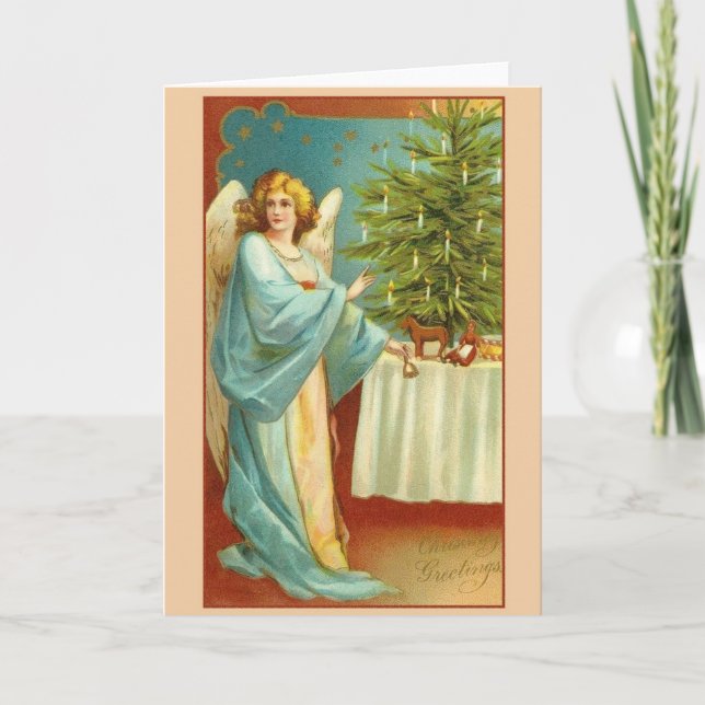 Carte de voeux de Noël Victorian Angel (Devant)