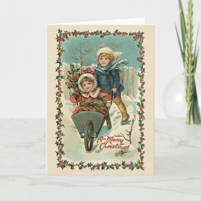 Carte de voeux de Noël victorienne (Devant)