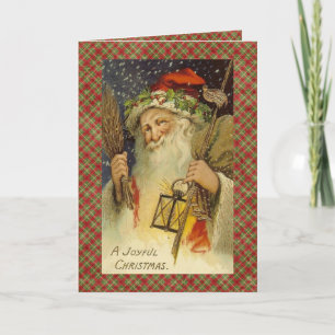 Carte de voeux de Noël vintage du Père Noël