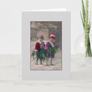 Carte de voeux de Noël vintage en Pologne