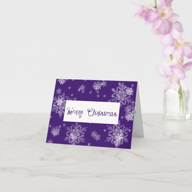 Carte de voeux de Noël violet Snowflakes (Orchidée)