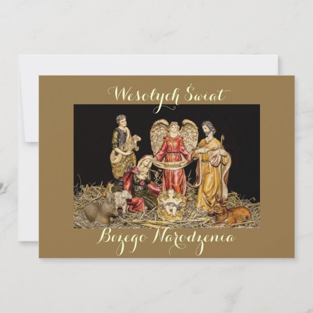 Carte de voeux de Noël Wesołych świąt en polonais (Devant)