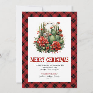 Carte de vœux de Noël Western Plaid Buffalo