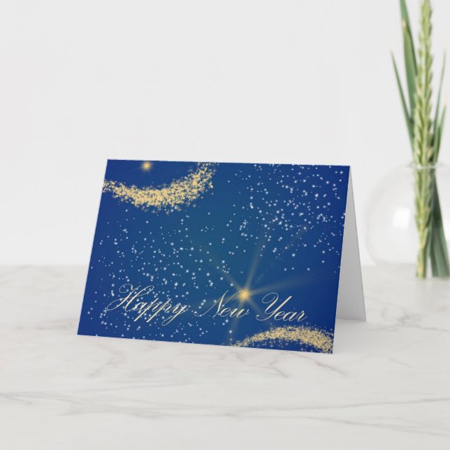 Carte de vœux de Nouvel An Joyeuses Étoiles (Devant)