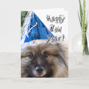Carte de voeux de nouvelle année de Keeshond