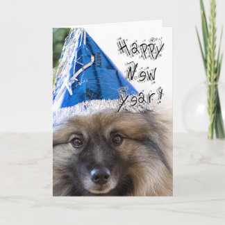 Carte de voeux de nouvelle année de Keeshond