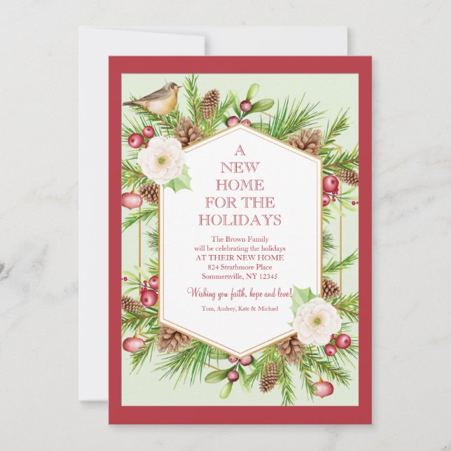 Carte de vœux de nouvelle maison pour les fêtes (Devant)