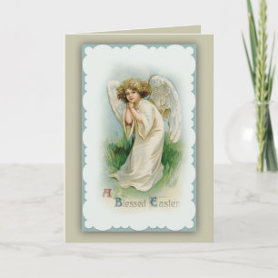 Carte de vœux de Pâques Ange Vintage