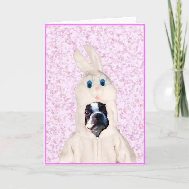 Carte de voeux de Pâques boston terrier (Devant)