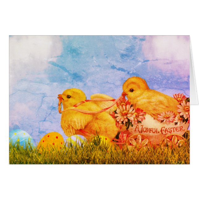 Carte de voeux de Pâques Joyeuse de Pâques (Devant horizontal)