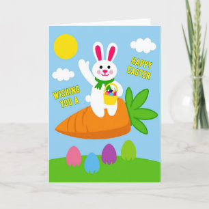Carte de vœux de Pâques Joyeuses Lapin