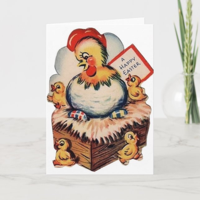 Carte de voeux de Pâques Retro (Devant)