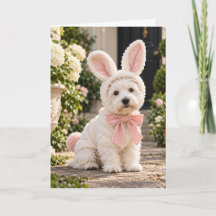 Carte de vœux de Pâques Westie Lapin