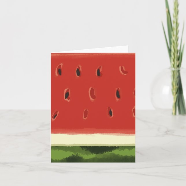 Carte de voeux de pastèque rouge vif (Devant)