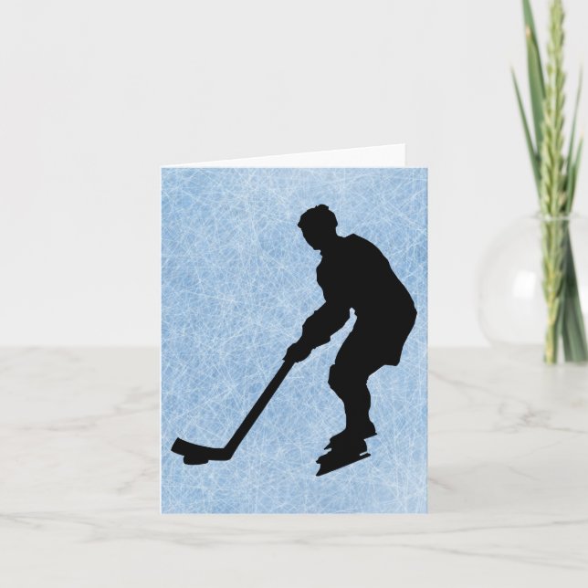Carte de voeux de patin de hockey sur glace (Devant)