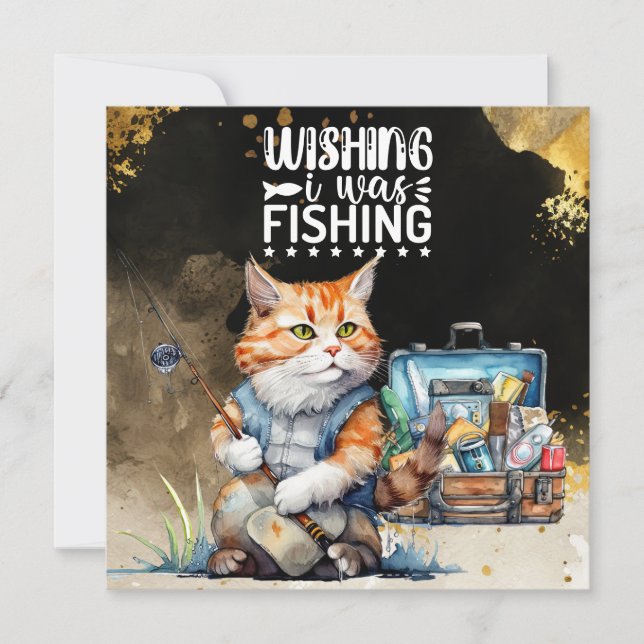 Carte de voeux de pêche aquarelle (Devant)