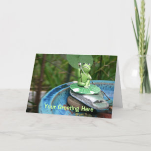 Carte de voeux de pêche de la grenouille
