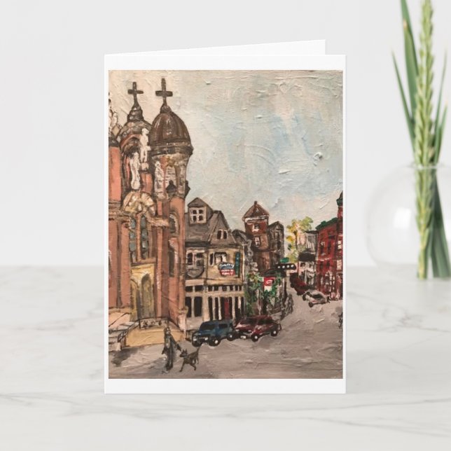 Carte de voeux de peinture de la peu d'Italie, (Devant)