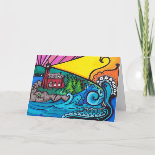 Carte de voeux de phare de port d'Eagle (Devant)