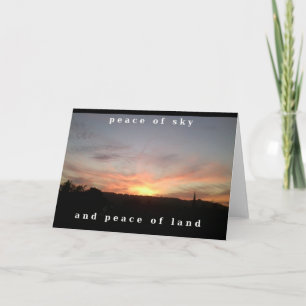 Carte de voeux de photo de coucher du soleil avec