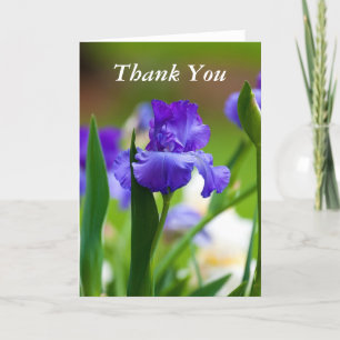 Carte de voeux de photo d'iris de Merci