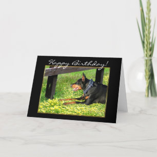 Carte de voeux de Pinscher de dobermann de joyeux