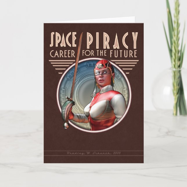 Carte de voeux de piratage spatial (Devant)