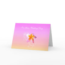 Carte de voeux de plage de Frangipani/mariage