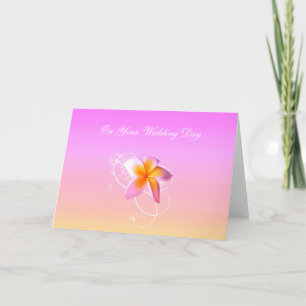 Carte de voeux de plage de Frangipani/mariage