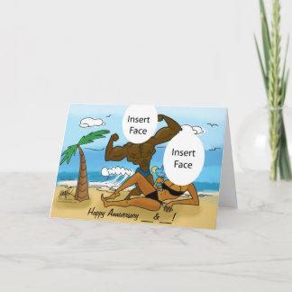 Carte de voeux de plage du 25e/50e anniversaire 1