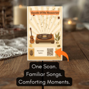 Carte de vœux de playlist musicale des années 1970