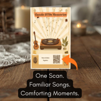 Carte de vœux de playlist musicale des années 1970