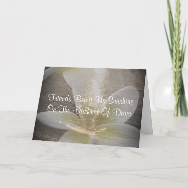 Carte de voeux de Plumeria de citation d'amitié (Devant)