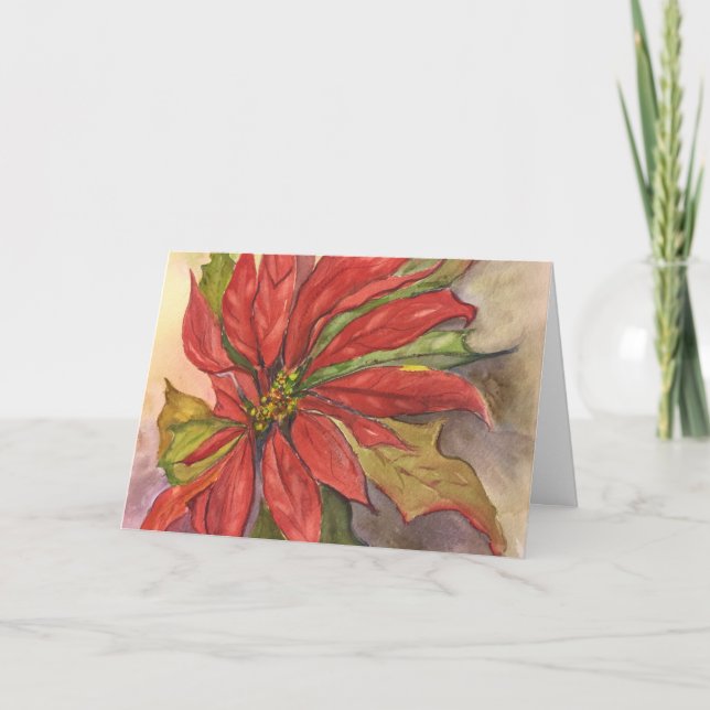 Carte de voeux de poinsettia (Devant)