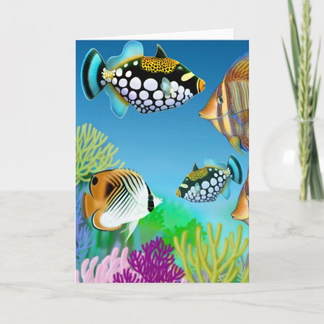Carte de voeux de poisson du récif du Pacifique In (Devant)