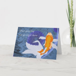 Carte de voeux de poisson rouge de vecteur