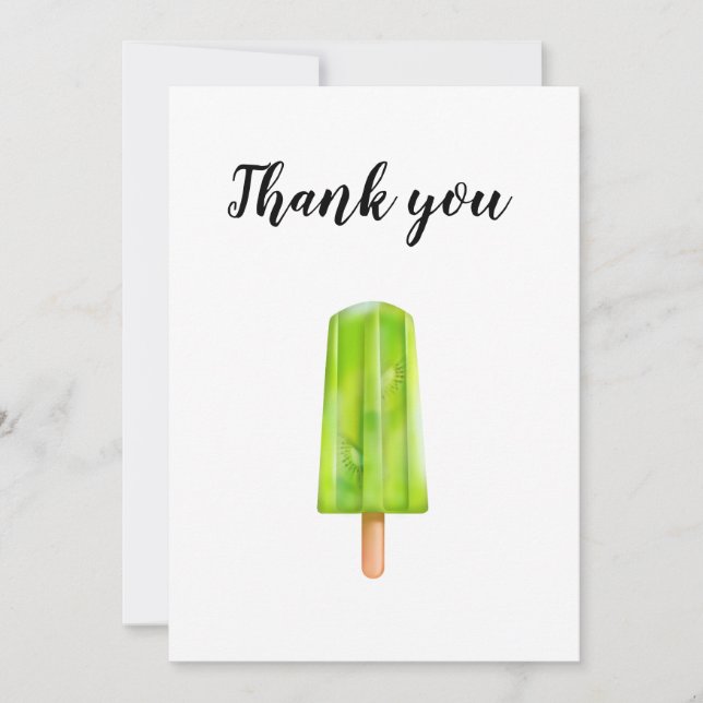 Carte de voeux de popsicles de kiwi de Merci (Devant)