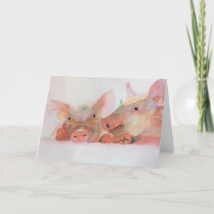 Carte de voeux de porc