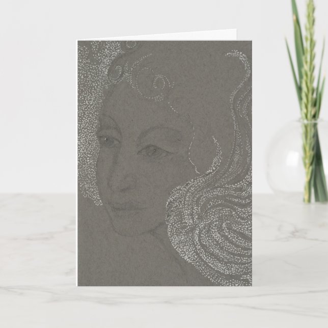 Carte de voeux de portrait d'ange (Devant)