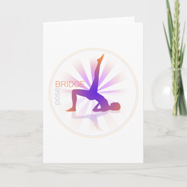Carte de voeux de pose de yoga (pose de pont) (Devant)