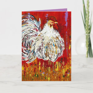 Carte de voeux de poulet au coq